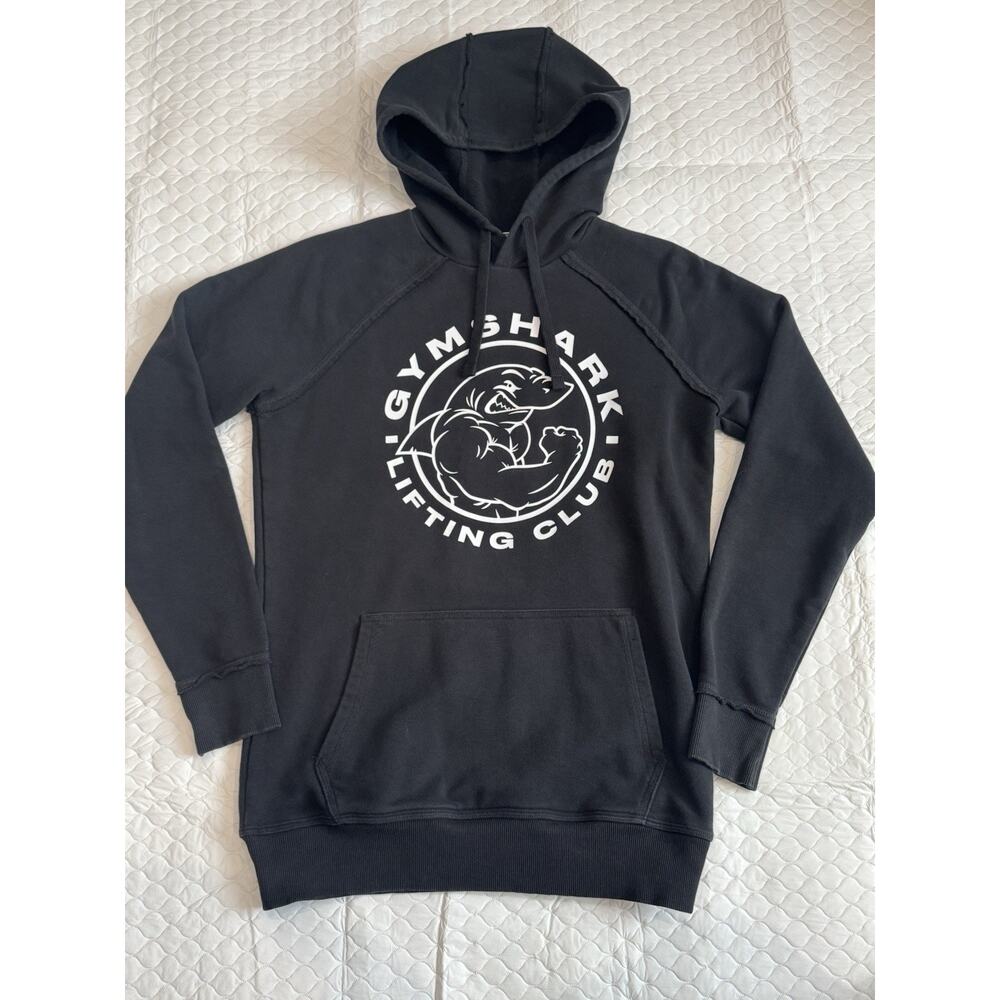 GYMSHARK Legacy Men's Black Logo Hoodie Pullover Top Size Small